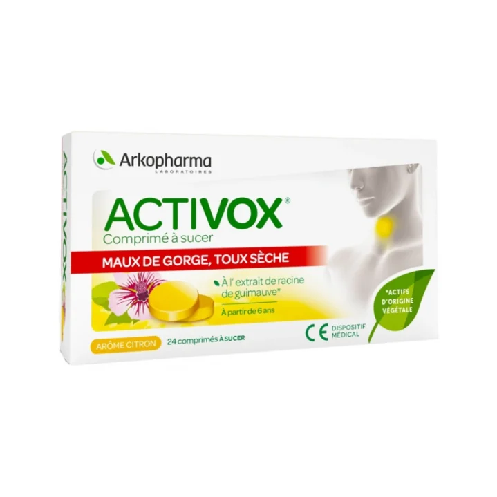 Arkopharma Activox Mal di Gola, Tosse Secca Limone da Succhiare x24 compresse