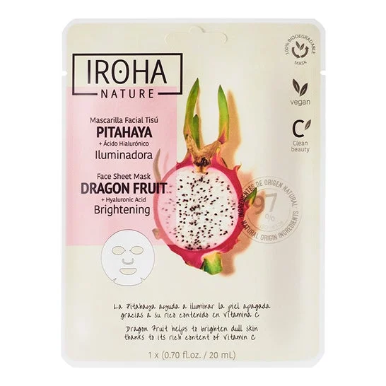 Iroha Nature Mascarilla Facial Tisú Iluminadora Pitahaya 20ml