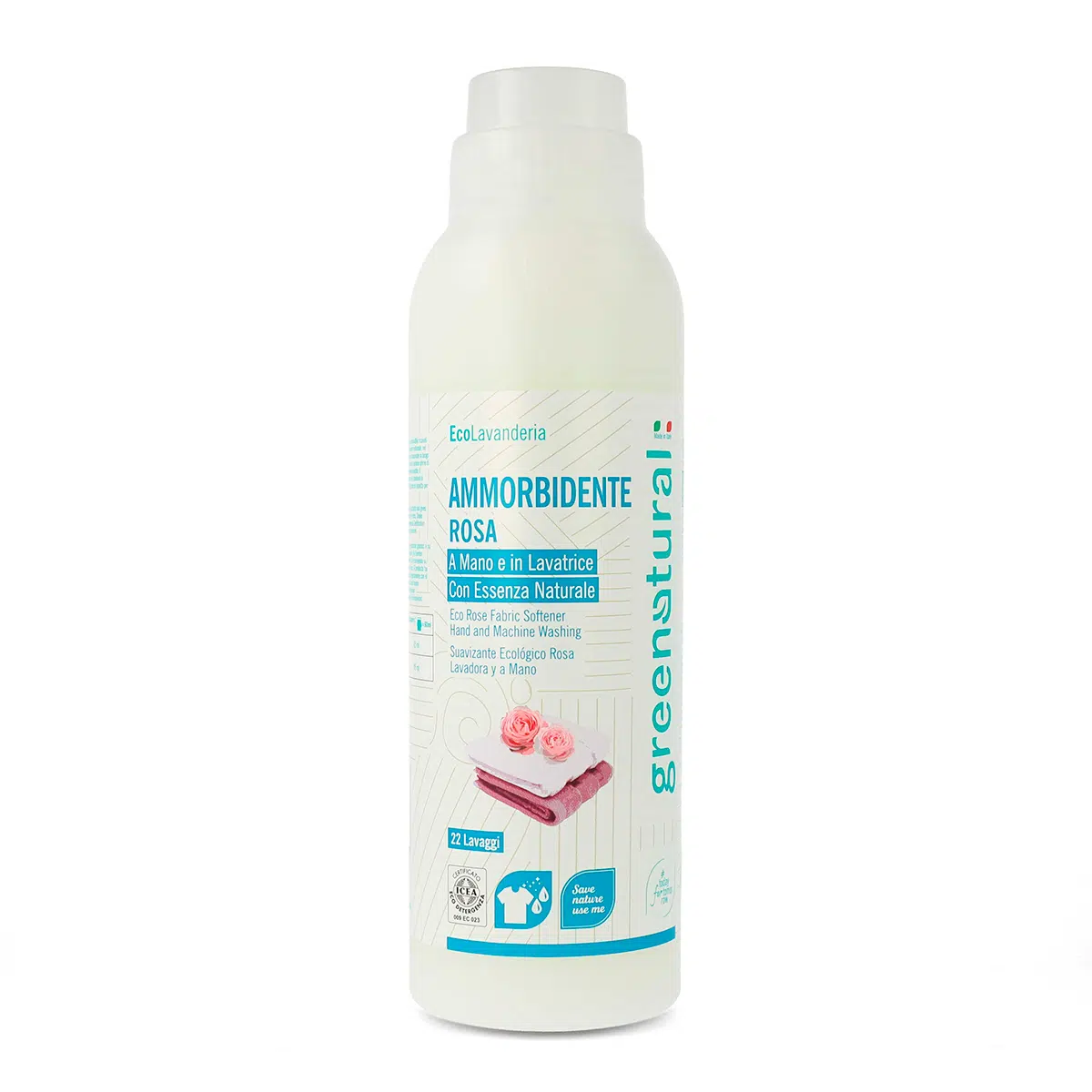 GREENATURAL Ammorbidente a Mano e Lavatrice Rosa 1 Litro