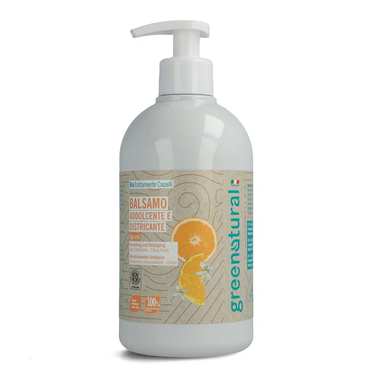 GREENATURAL Balsamo Capelli Addolcente e Districante con Agrumi 500 ml