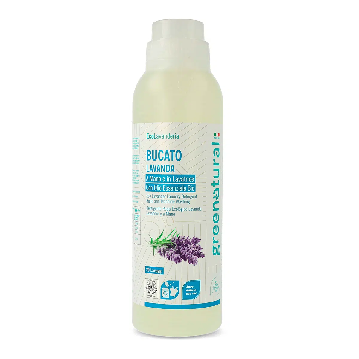 GREENATURAL Bucato a Mano e Lavatrice Lavanda 1 Litro