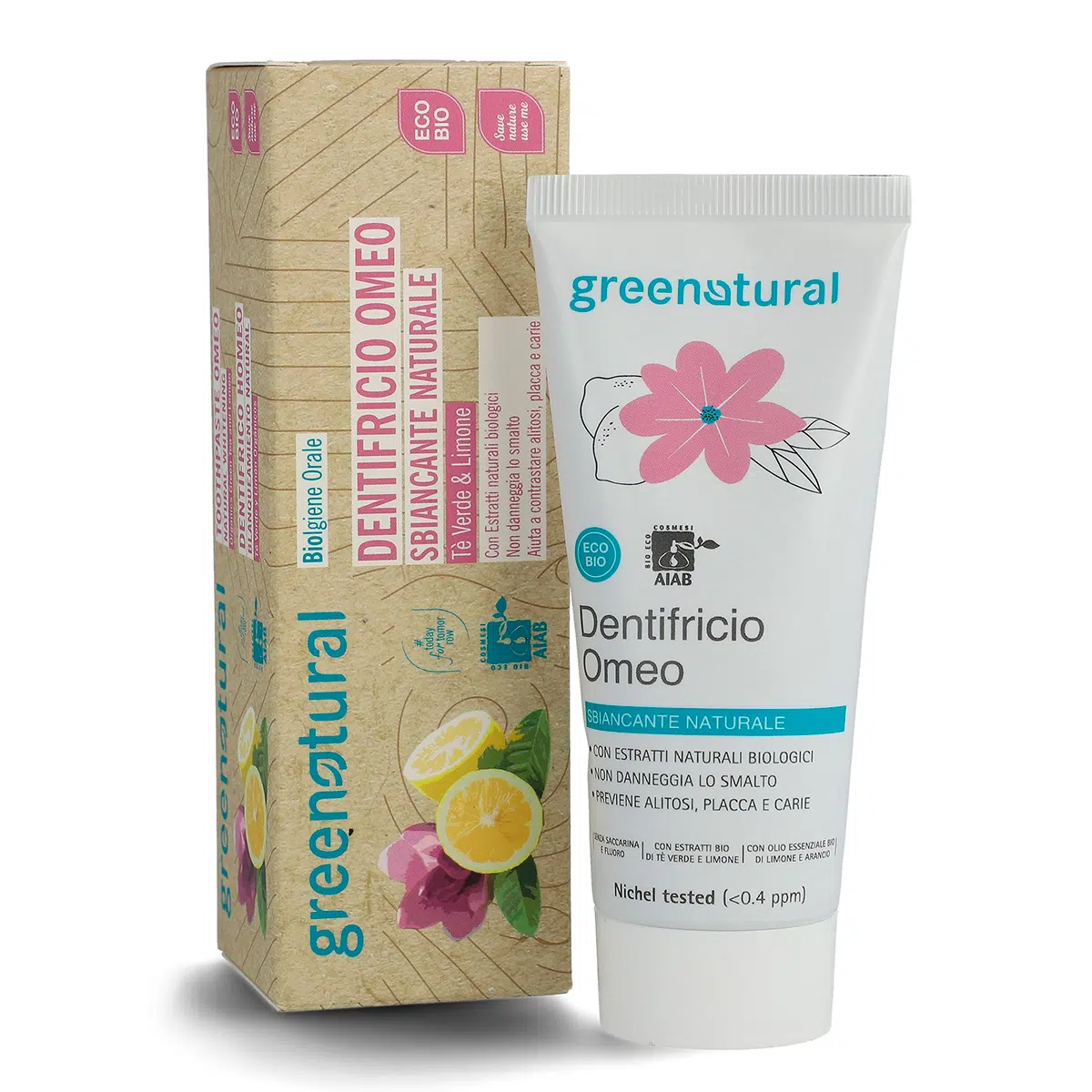GREENATURAL Dentifricio Omeo Sbiancante Naturale