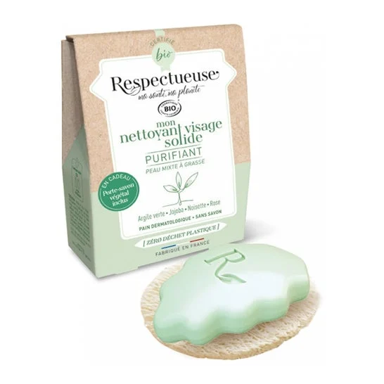 Respectueuse Kit Limpiador Facial Sólido Purificante + Porta Jab