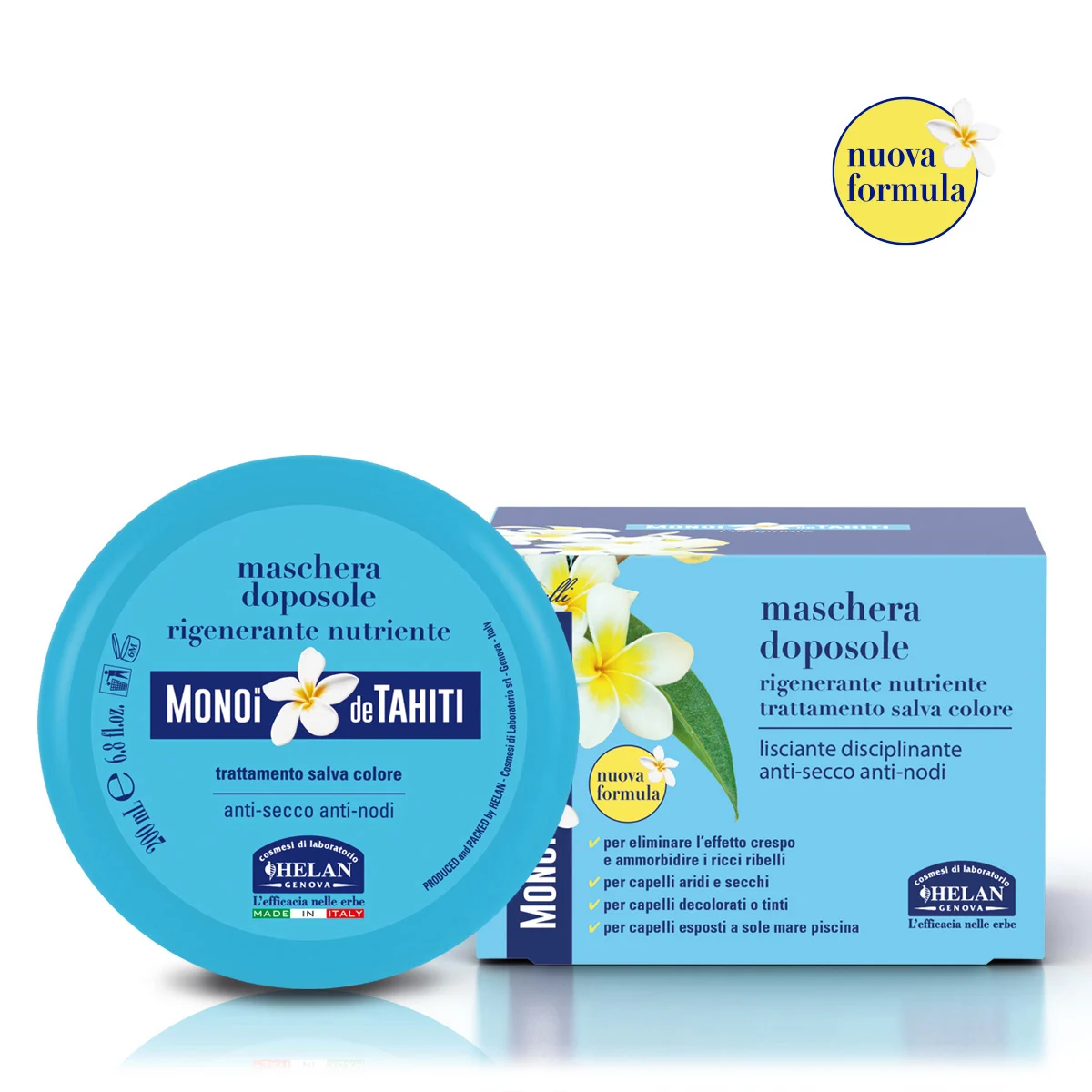 HELAN Monoi de Tahiti – Maschera Capelli Doposole Rigenerante Nutriente