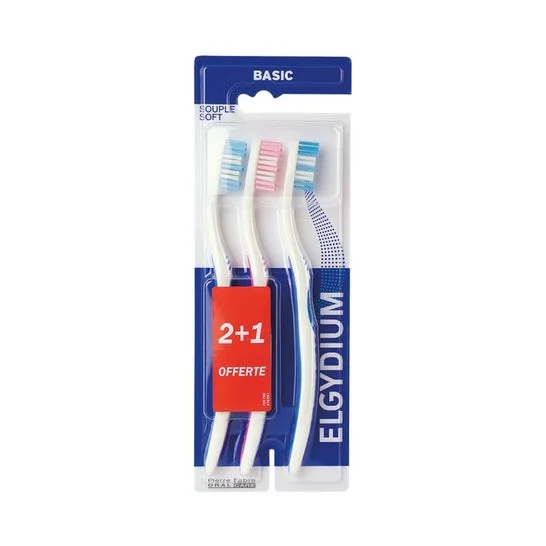 Elgydium Cepillo de Dientes Basic Suave 3uds