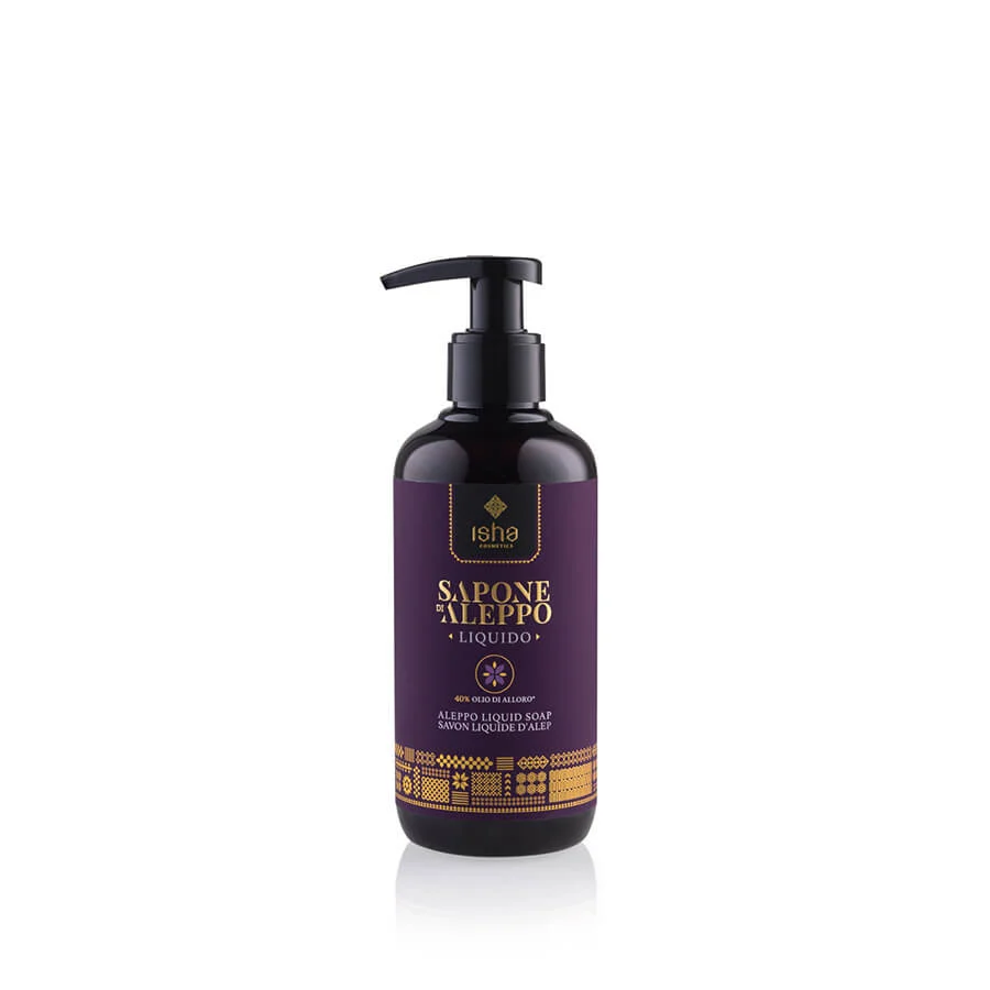 ISHA COSMETICS Sapone di Aleppo Liquido 40% Olio di Alloro 250 ml
