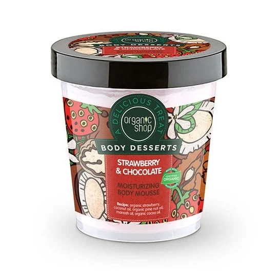Organic Shop Mousse per il corpo idratante alla fragola e al cioccolato 450ml