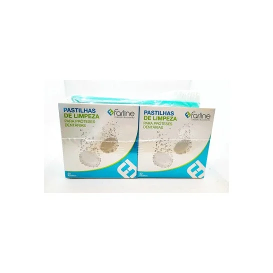 Farline Pack Pastiglie Detergenti Protesi Dentali + Spazzolino