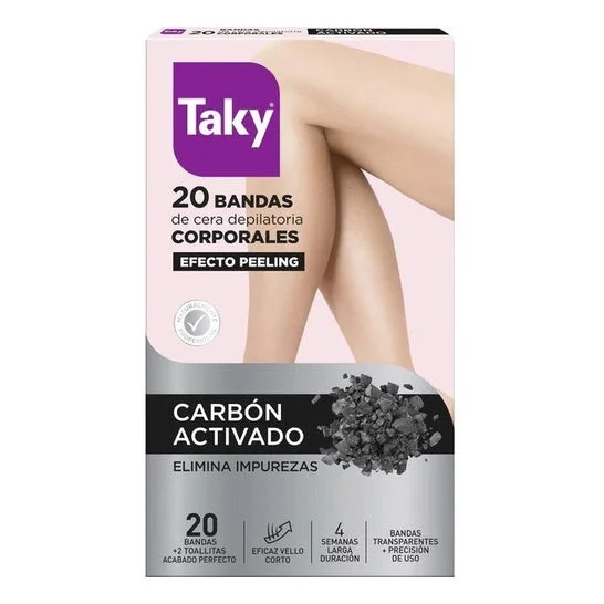 Taky Carbón Activado Bandas Depilatorias Efecto Peeling 2uds