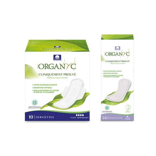 Organyc Pack Compresas Flujo Abundante + Salvaslip Ligero