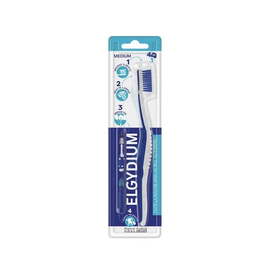 Elgydium Escova Dentes 4 em 1 Média 1 Unidade