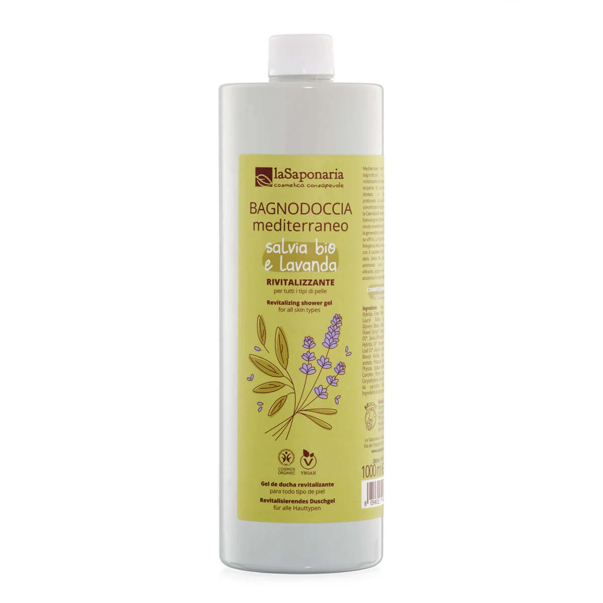 LA SAPONARIA Bagnodoccia Mediterraneo Salvia Bio e Lavanda 1 Litro