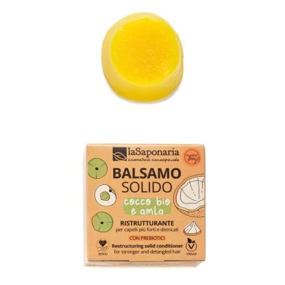 LA SAPONARIA Balsamo Solido Ristrutturante Cocco Bio e Amla
