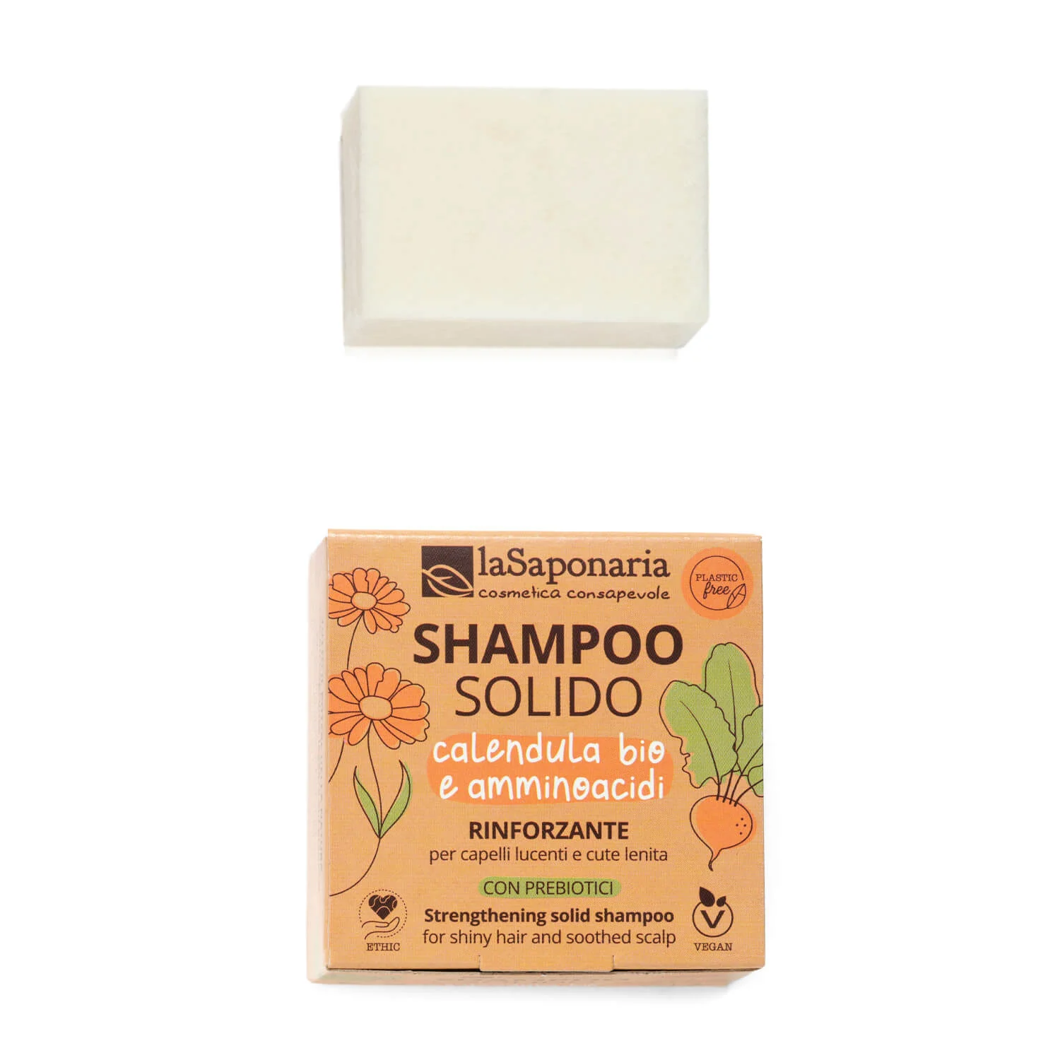 LA SAPONARIA Shampoo Solido Rinforzante Calendula Bio e Amminoacidi