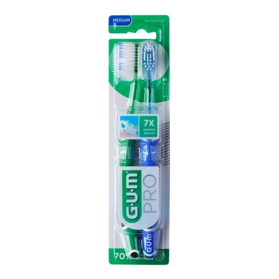 GUM® Technique Pro Brush compatto medio 2 pezzi