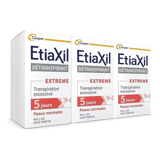 Etiaxil Détranspirant Transpiration Excessive Extreme Peaux Normales 3x15ml
