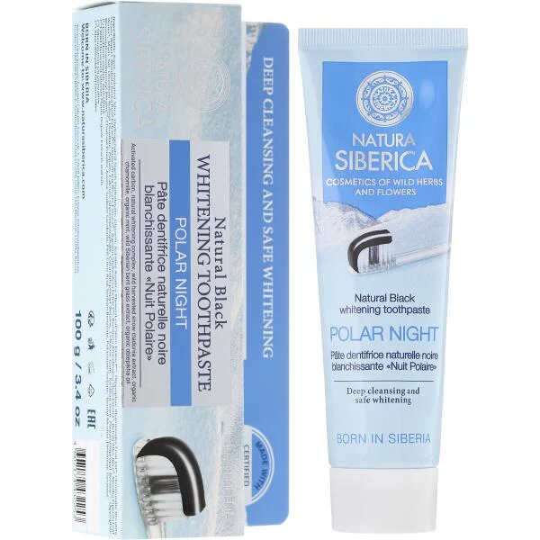 NATURA SIBERICA Dentifricio Sbiancante al Carbone Attivo Polar Night