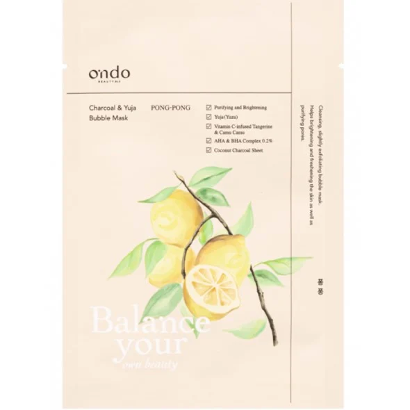 ONDO BEAUTY 36.5 Charcoal & Yuja Bubble Mask Pong-Pong