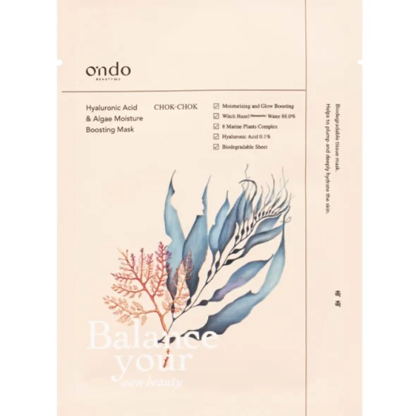 ONDO BEAUTY 36.5 Hyaluronic Acid & Algae Moisture Boosting Mask Chok-Chok