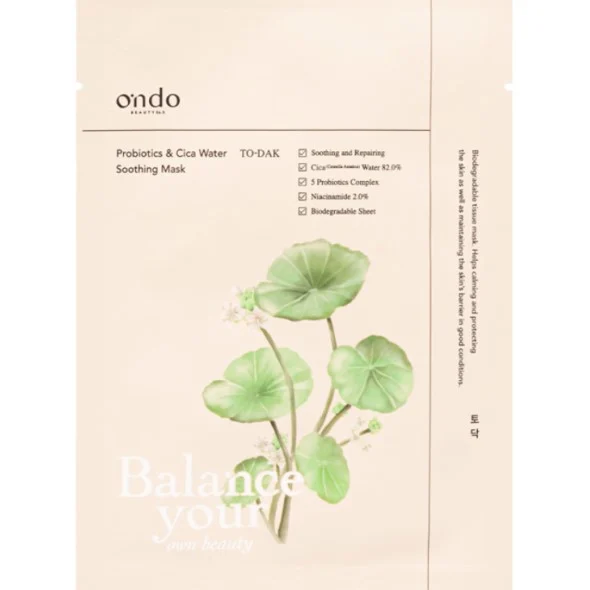 ONDO BEAUTY 36.5 Probiotics & Cica Water Soothing Mask To-Dak