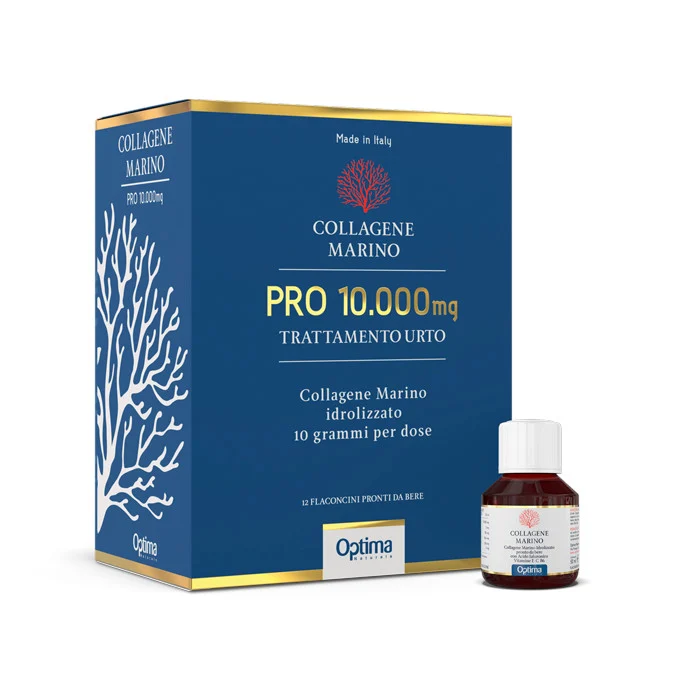 OPTIMA NATURALS Collagene Marino Pro 10.000 mg Trattamento Urto 12 flaconcini