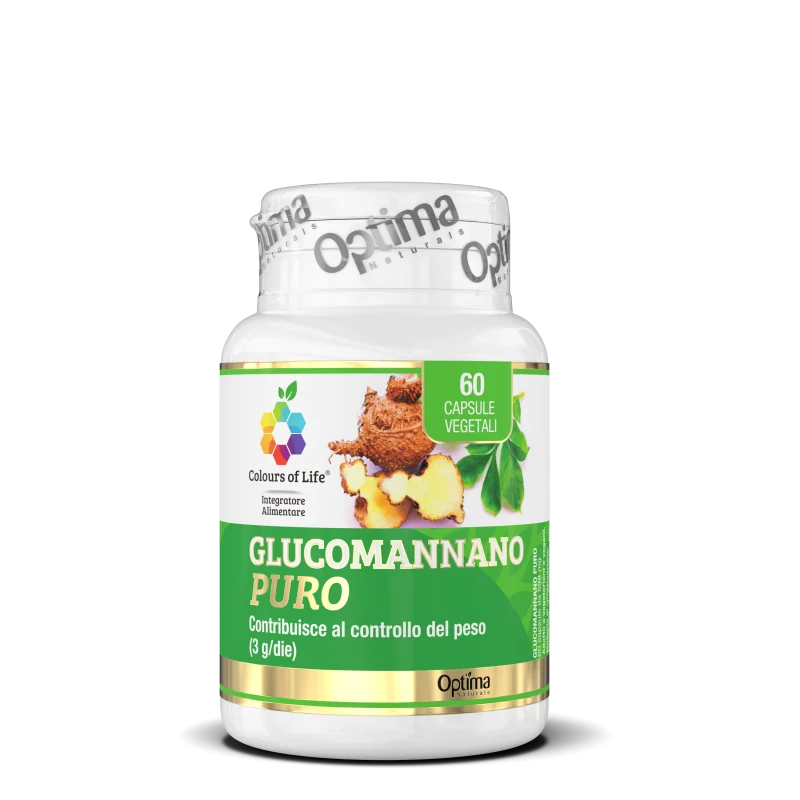 OPTIMA NATURALS Integratore Alimentare – Glucomannano Puro 60 Capsule