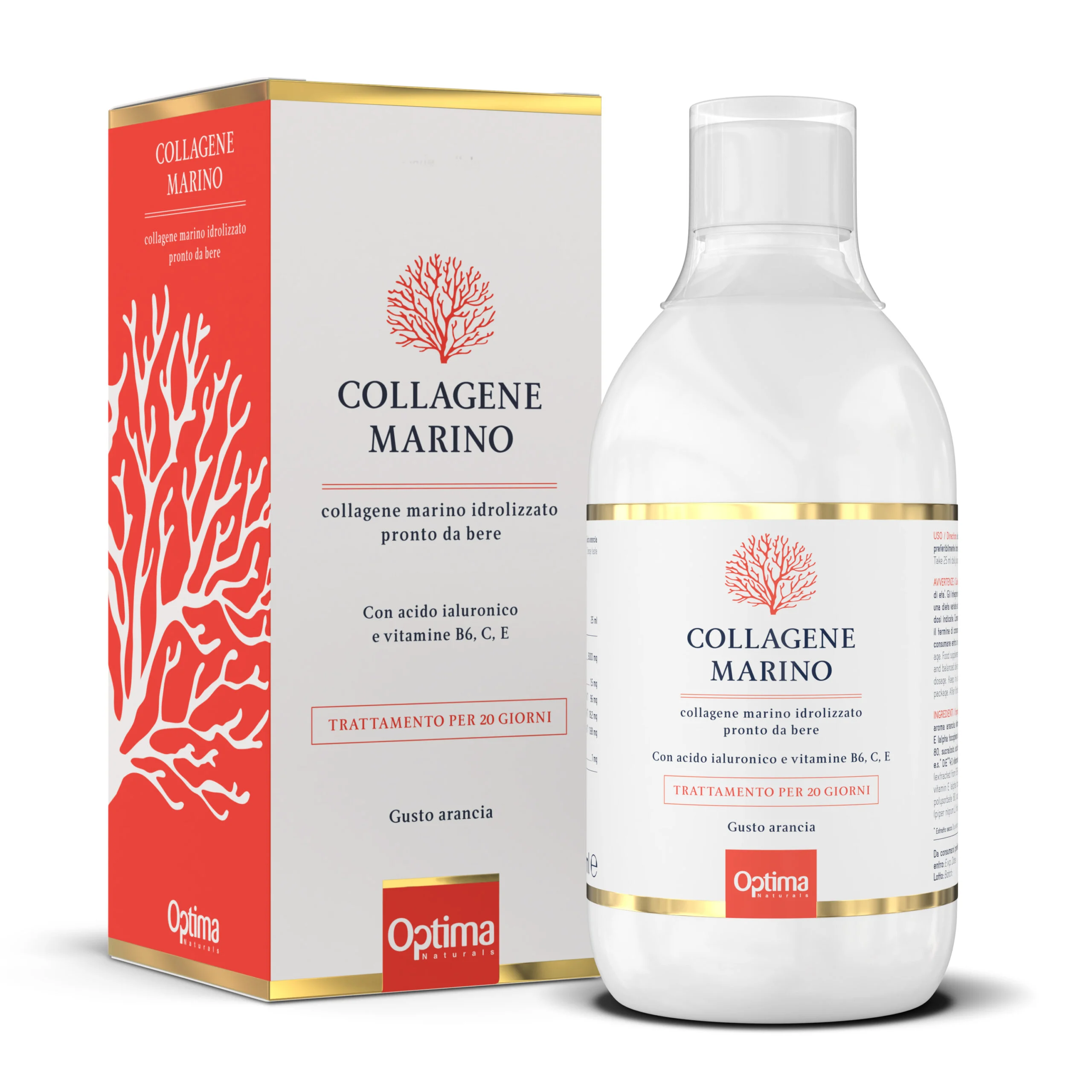 OPTIMA NATURALS Integratore Alimentare – Collagene Marino Idrolizzato 500 ml