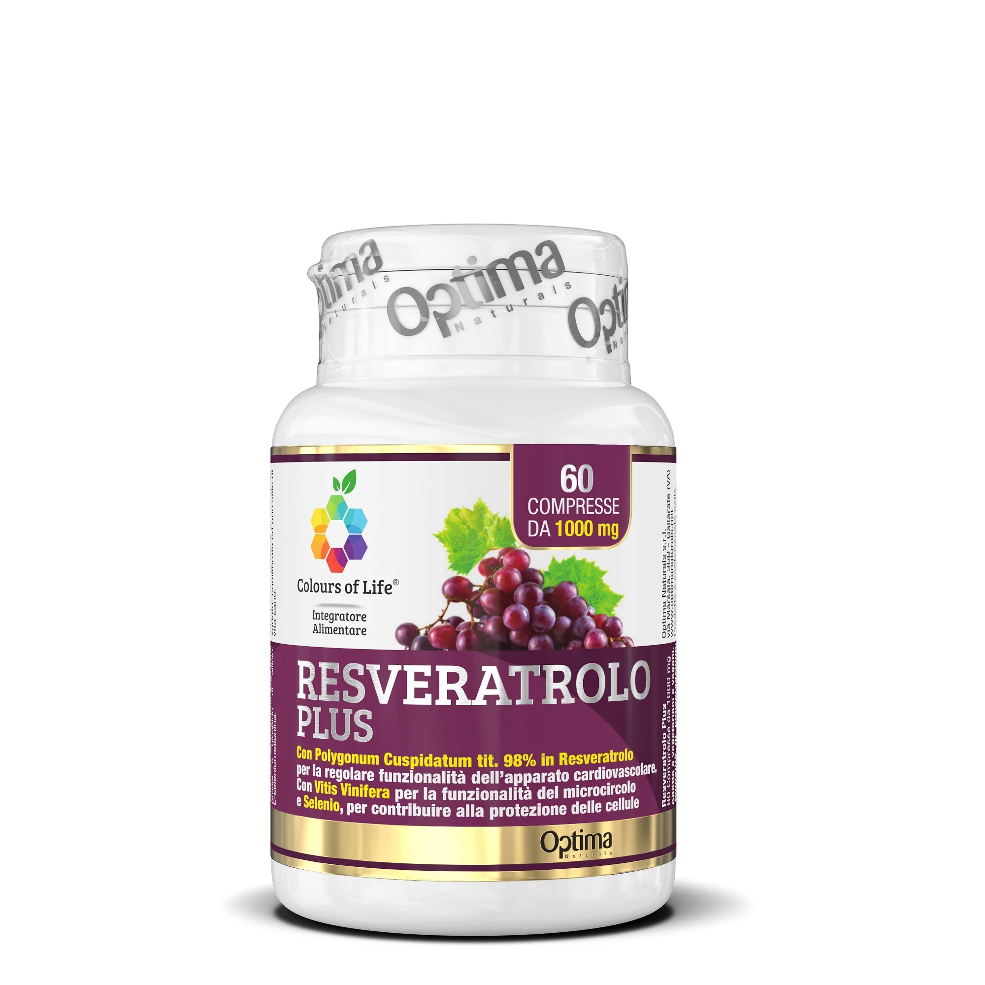 OPTIMA NATURALS Integratore Alimentare – Resveratrolo Plus