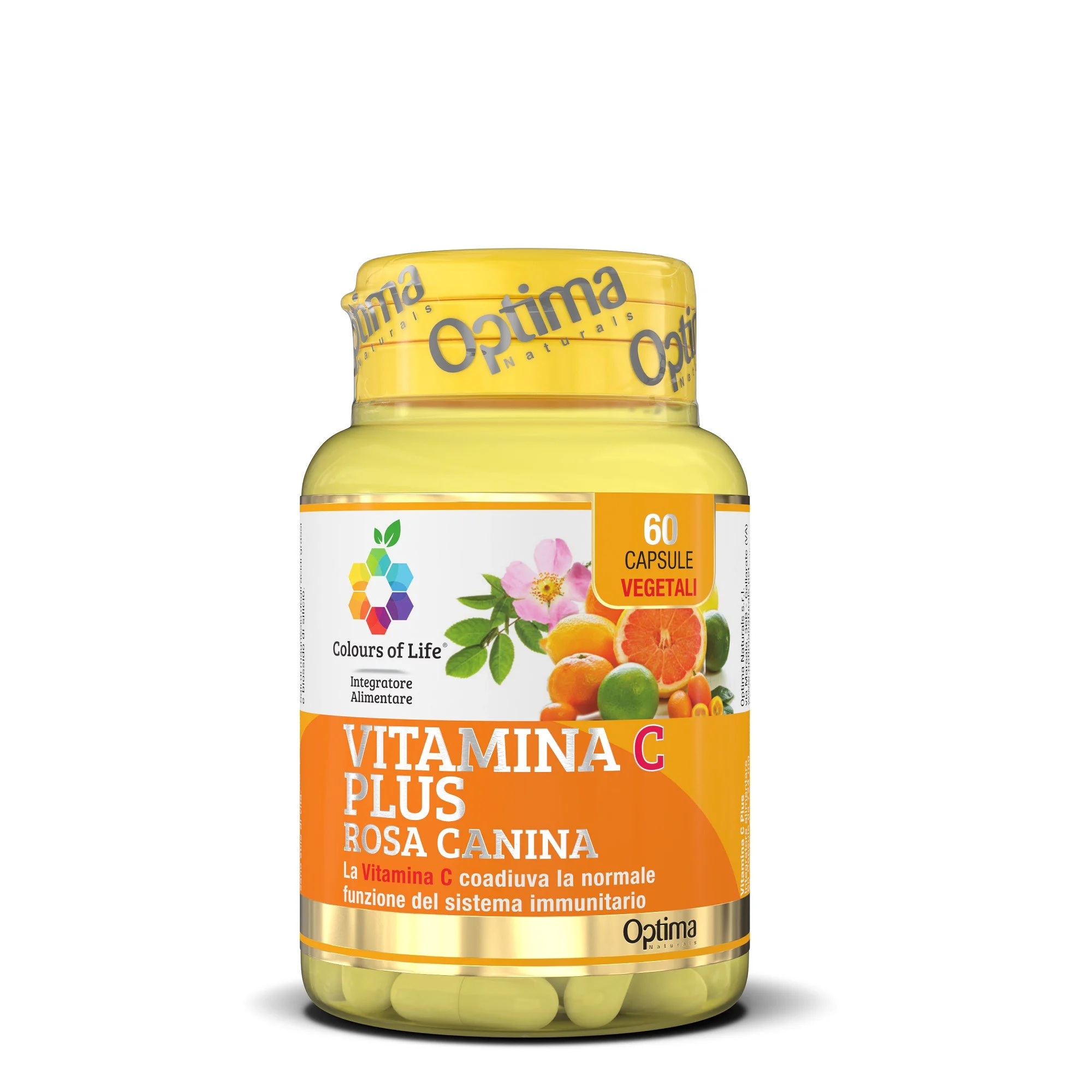 OPTIMA NATURALS Integratore Alimentare – Vitamina C Plus con Rosa Canina