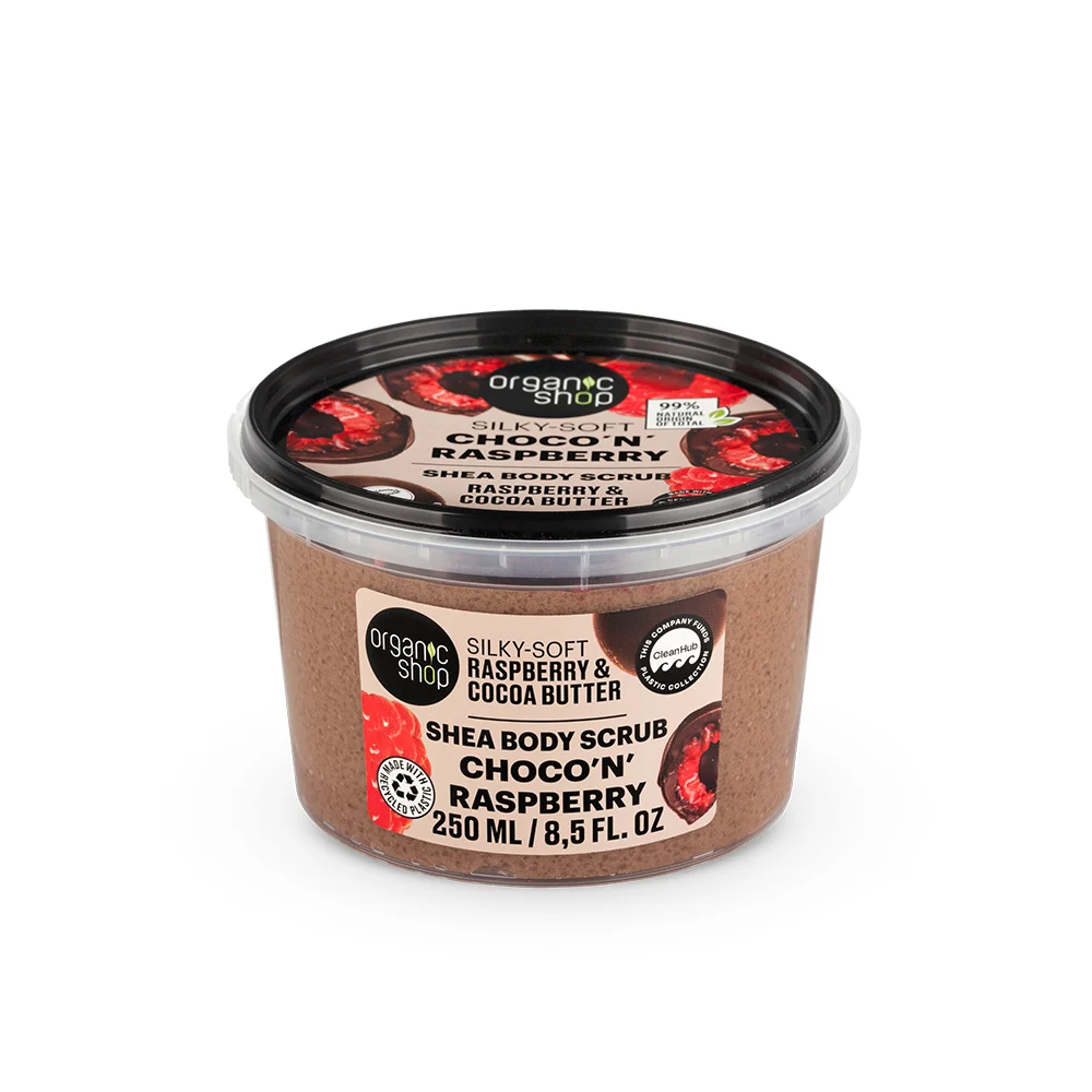 ORGANIC SHOP Raspberry & Cocoa Butter – Silky Soft Shea Body Scrub