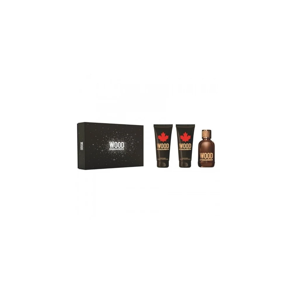 Dsquared2 Wood per uomo Mini set EDT 5 ml, gel doccia 25 ml e balsamo dopobarba 25 ml