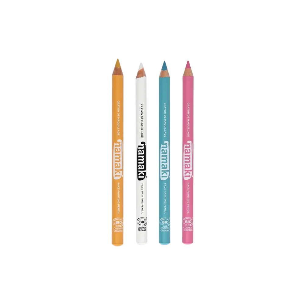 Namaki Set 4 Matite Slim Pittura Viso, Giallo/Bianco/Turchese/Rosa