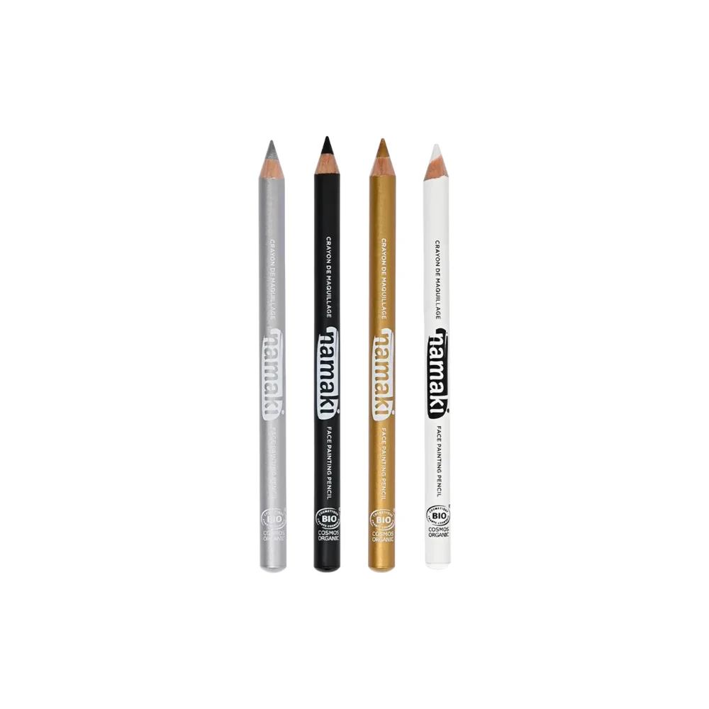 Namaki Set 4 Matite Slim Pittura Viso, Argento/Nero/Oro/Bianco