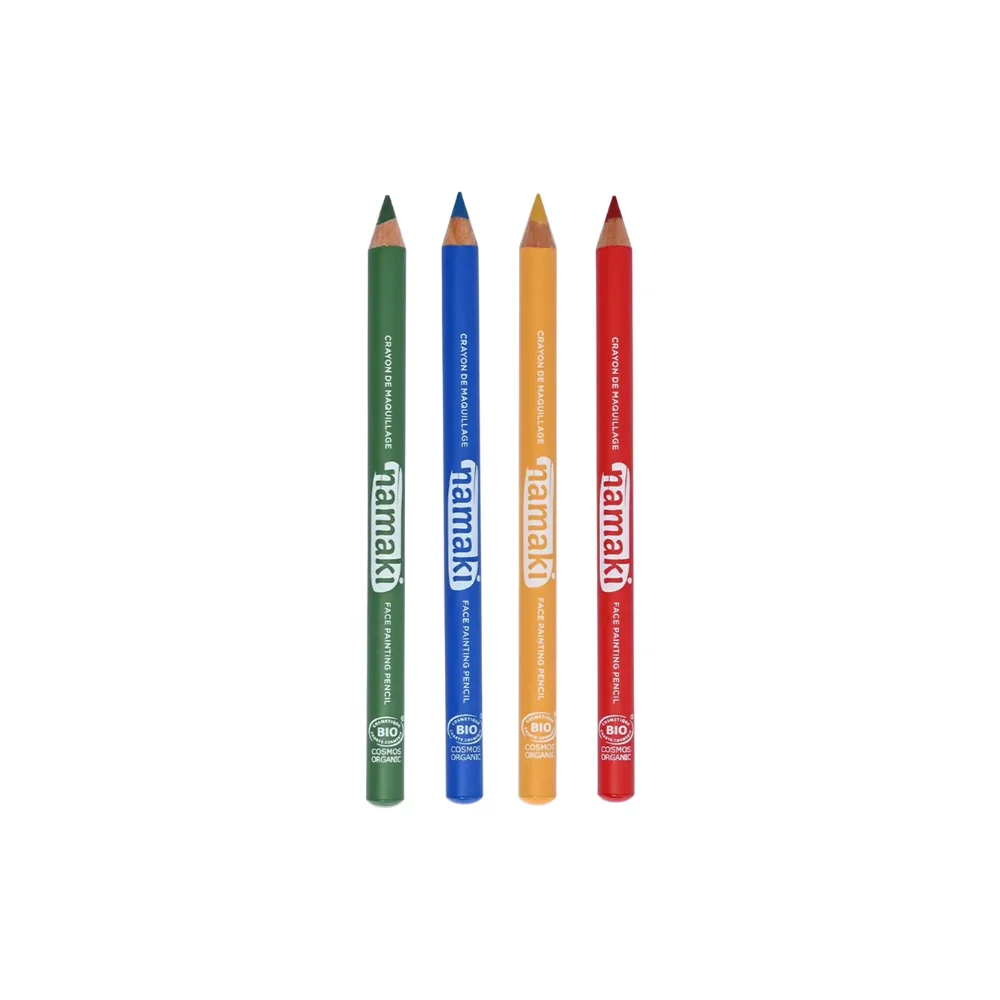 Namaki Set 4 Matite Slim Pittura Viso, Verde/Blu/Giallo/Rosso