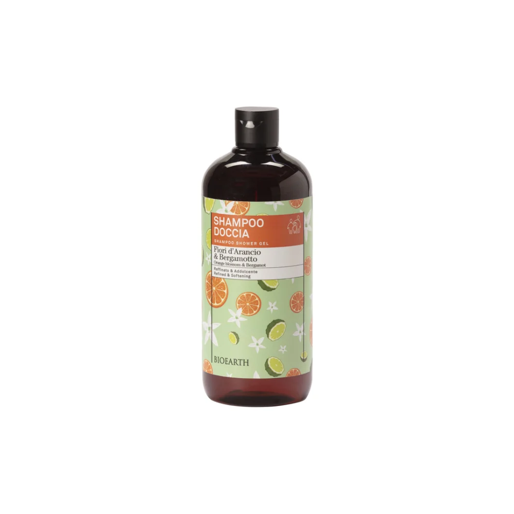 Bioearth Shampoo Doccia 2in1 Fiori d'Arancio e Bergamotto 500 ml Formato famiglia