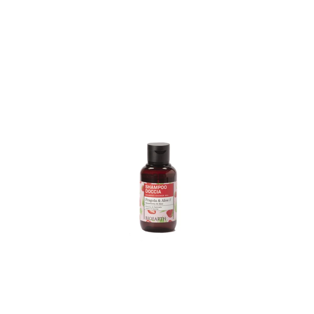 Bioearth Shampoo Doccia 2in1 Fragola e Aloe 100 ml formato famiglia