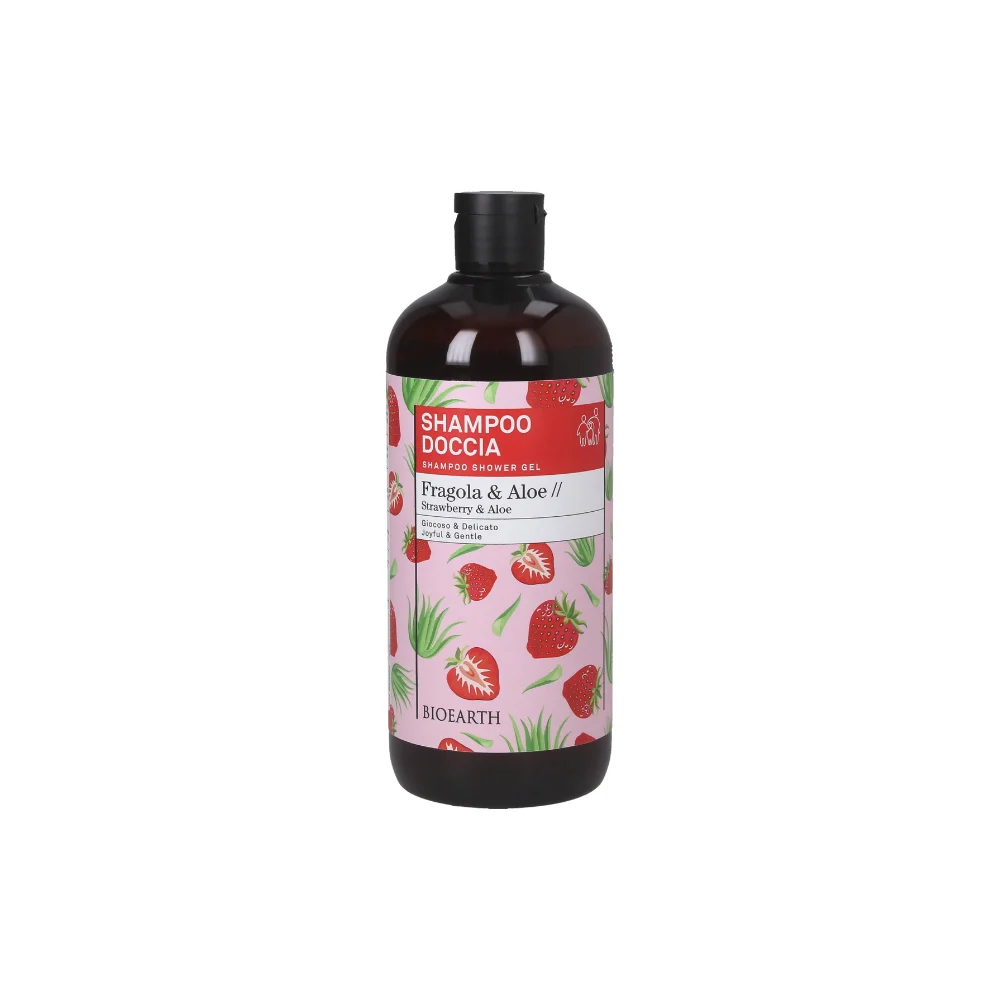 Bioearth Shampoo Doccia 2in1 Fragola e Aloe 500 ml formato famiglia