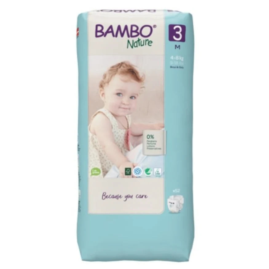 Bambo Natura Pannolini M Taglia 3 da 4 a 8 kg x52