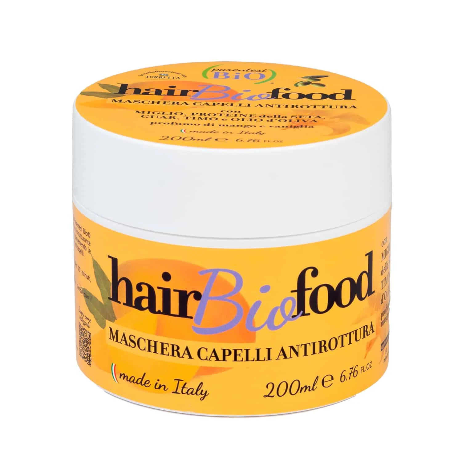 PARENTESI BIO Hair Bio Food – Maschera Capelli Antirottura Mango e Vaniglia