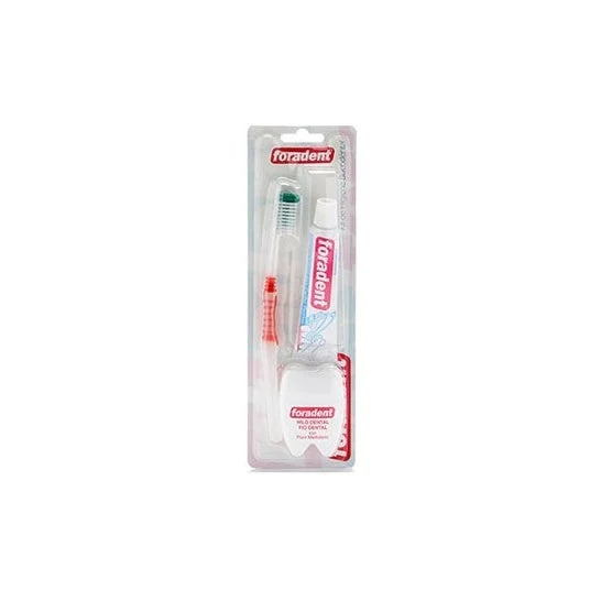 Foradent Travel Plus 3 in 1 spazzolino da denti + filo interdentale + dentifricio 5ml