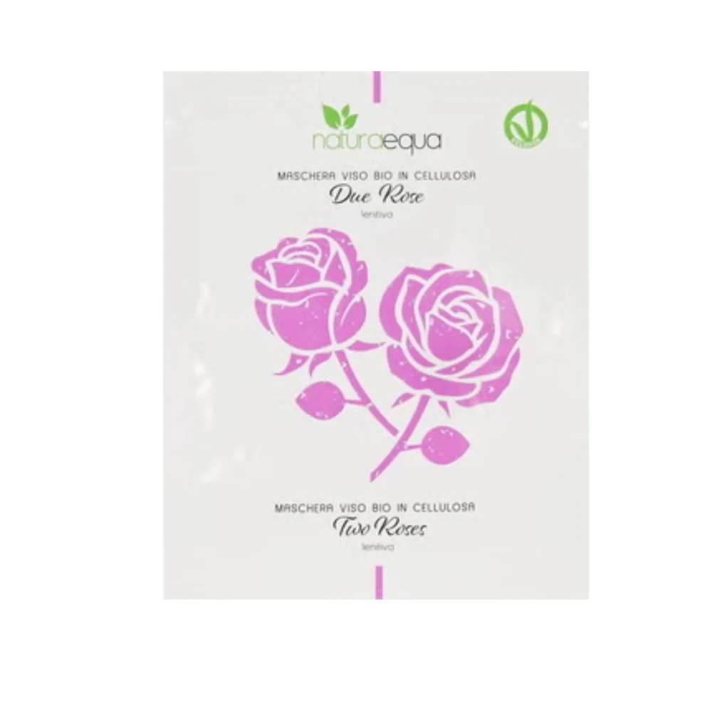 Naturaequa Due Rose - Maschera Viso Lenitiva in Cellulosa, 12 ml