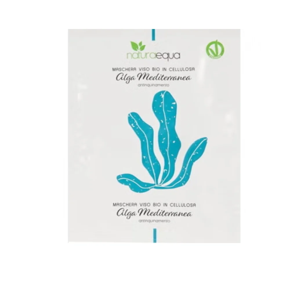 Naturaequa Maschera Viso in Cellulosa Alga Mediterranea Antinquinamento, 12 ml