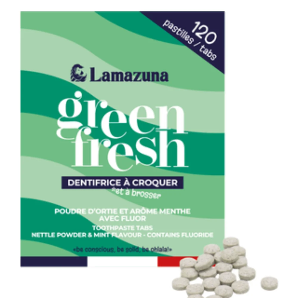 Lamazuna Compresse di Dentifricio verdi fresche, 30 g