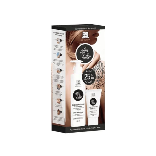 Soivre Cosmetics Pack Dopo Tatuaggio Sapone 5% Pantenolo + Crema 5% Pantenolo