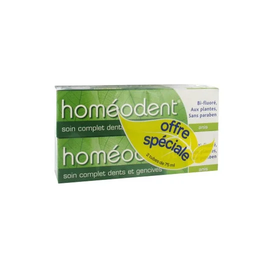 Homeodent Dentifricio Cura Completa Denti e Gengive Anice 2x75ml