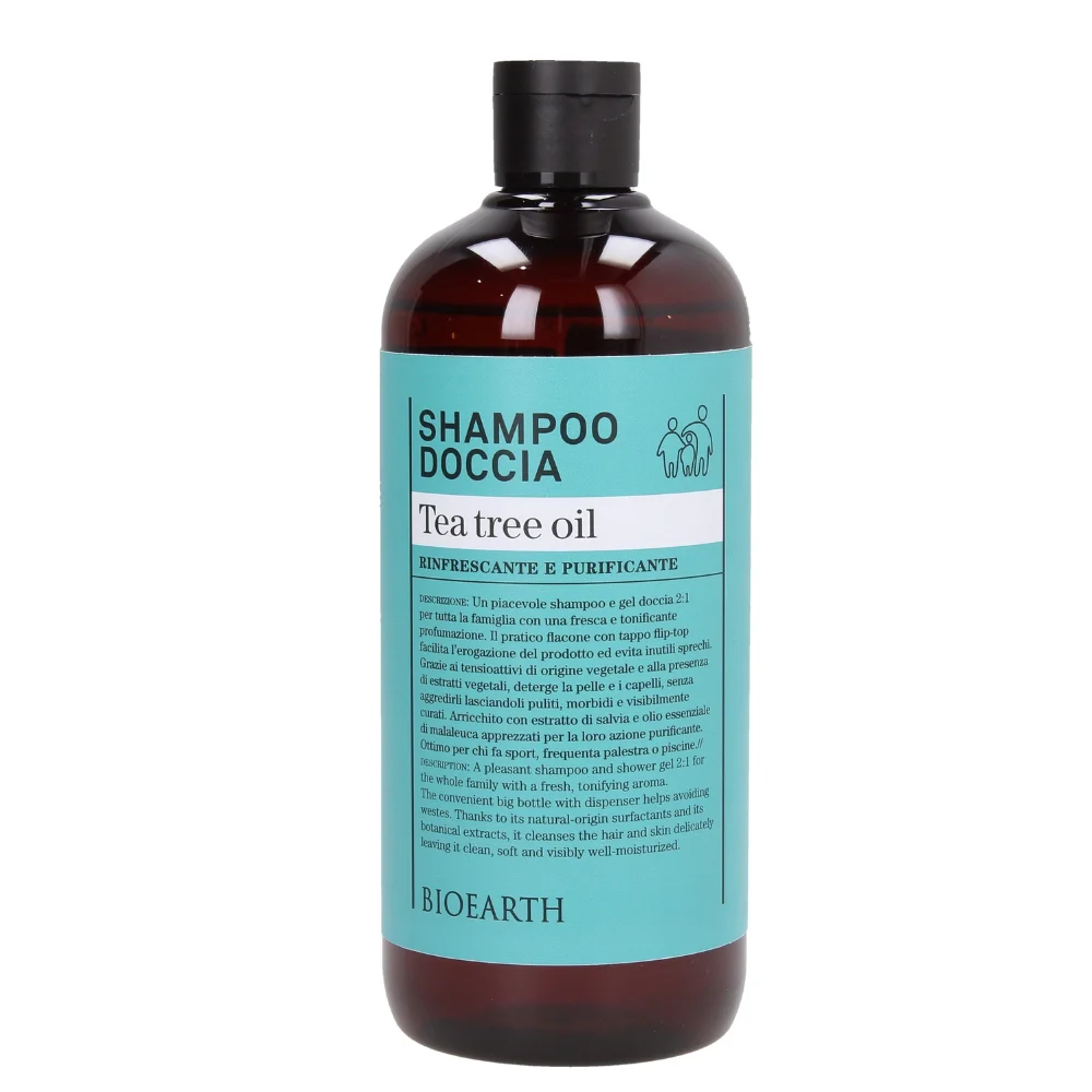 Bioearth Shampoo Doccia Tea Tree formato famiglia 500 ml
