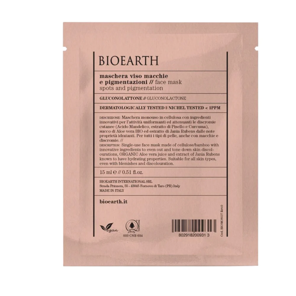 Bioearth Maschera Viso Macchie e Pigmentazioni 15 ml