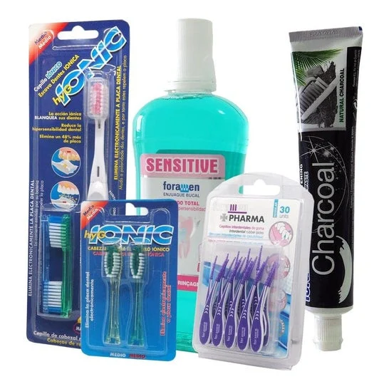 Foradent Pack Spazzolino Medio Interdentale Colluttorio Charcoal