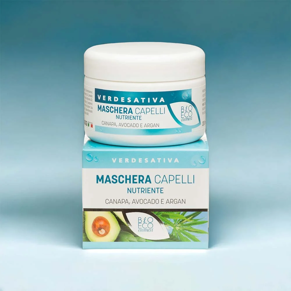 VERDESATIVA Maschera Capelli Nutriente – Canapa, Avocado e Argan
