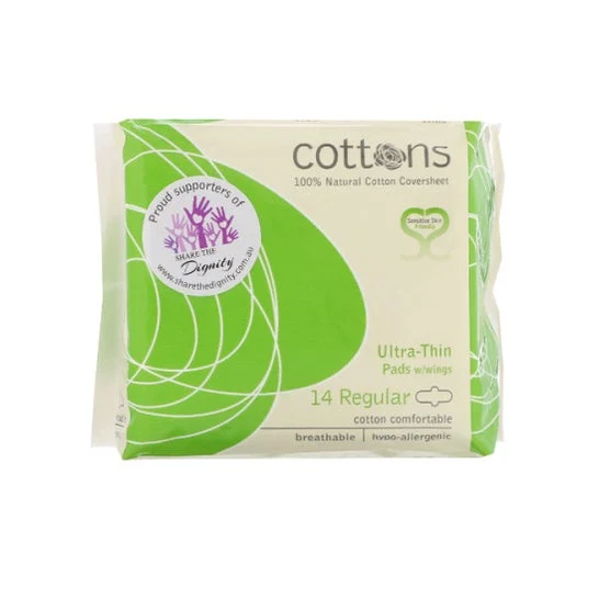 Tamponi in cotone ultrasottili con alette ad assorbimento regolari 14 pz